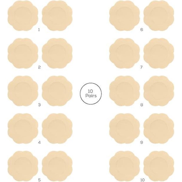 Ensiluokkaiset terälehden muotoiset nänninsuojuksen cover - 10 paria