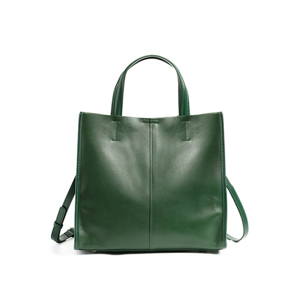 Stor Grön Läder Tote Bag för Kvinnor 30x13x27cm Perfekt för Höst och Vinter green About 30*13*27cm