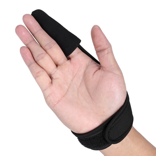 Svart Bekväm enkel pekfingerskydd Unisex elastisk bandhandske för utomhusfiske
