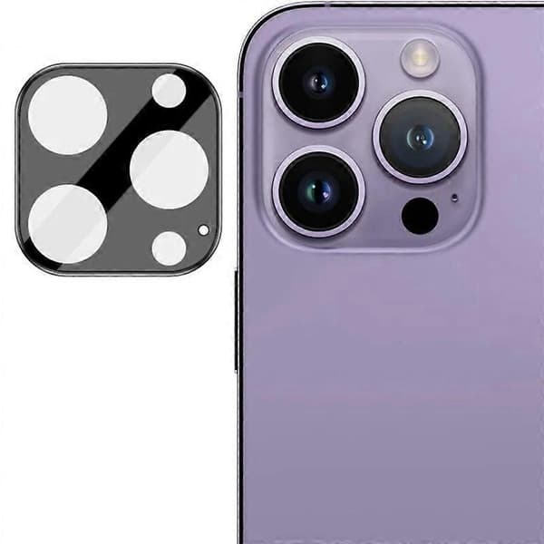 Camera Protector for iPhone 15 Pro/iPhone 15 Pro Max HD Full Coverage Black Silk Printed Lens Film