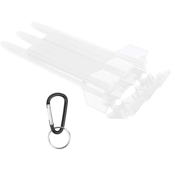 Hvit dartboks, bærbar dartboks ABS+aluminiumslegering 3-hyls oppbevaringsdartboks med hengende løkke