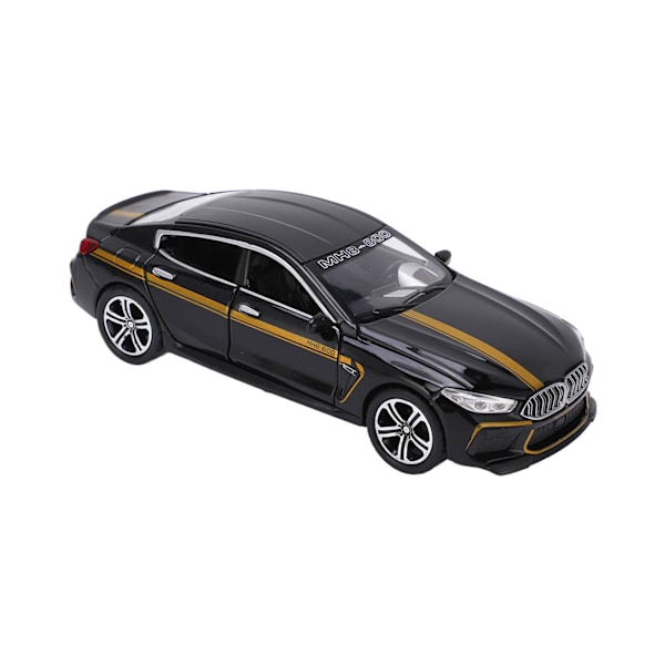 1/32 Metallivalmistettu Leikkiauto Vetoauto Leikkiauto Malliauto Äänellä ja Valolla Lapsille Musta