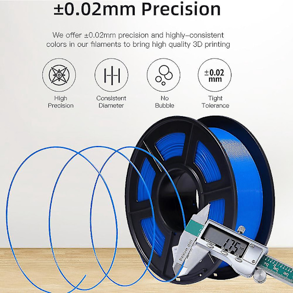 Anycubic 1kg PLA-filament for 3D-printer - 1,75 mm diameter, gummi-forbruksmateriale, FDM 3D-utskrift kompatibel BLÅ-1kg