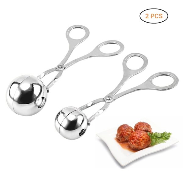 2 stk. rustfrit stålkugleformere Non Stick frikadellekugler formere kugleformere pincet
