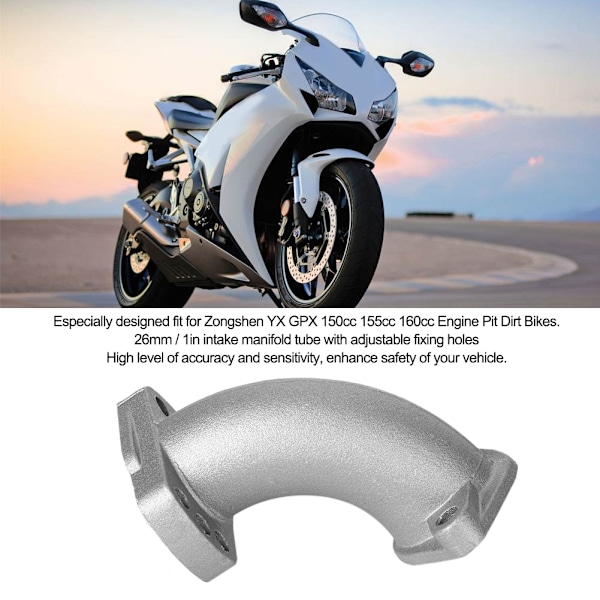 26mm / 1 tum Motorcykel Insugsrör Passar Zongshen YX GPX 150cc 155cc 160cc Motor Pit Dirt Bikes