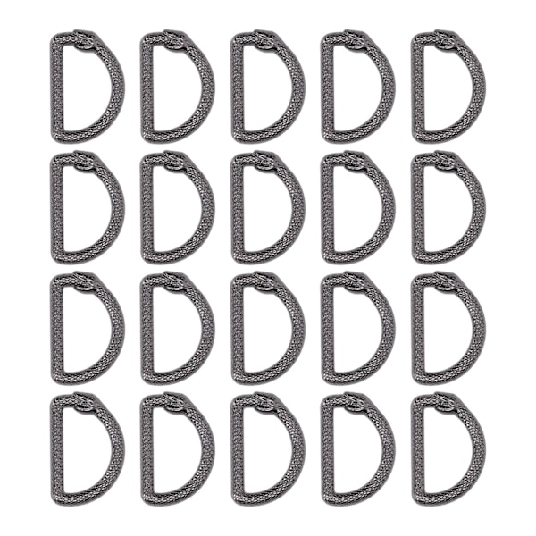 20 st Metall D-ringar Serpentin Stängd Mun Zinklegering D-ringar Spänne Enkel Montering Ouroboros D-ringar för DIY Väska