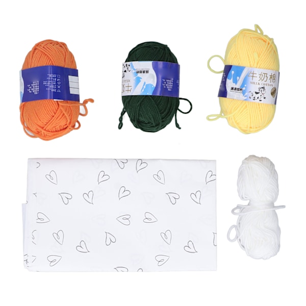 Håndstrikket Buket Materialesæt Fint Håndværk Kunstig Blomsterbuket Materialer DIY Garn Buket Kit til Pigegave 6 Tulipaner 3 Hvide Tusindfryd