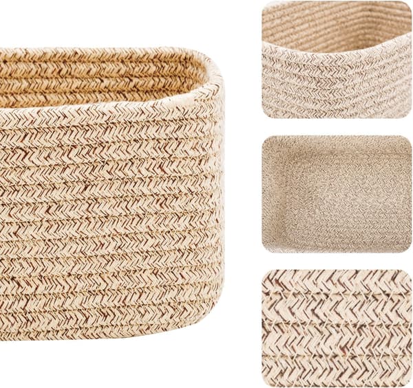 Storage Baskets for Shelves | Closet Storage Baskets | Small Baskets | Toy Basket | 29x19x12 cm | 3-pack Mixed Brown