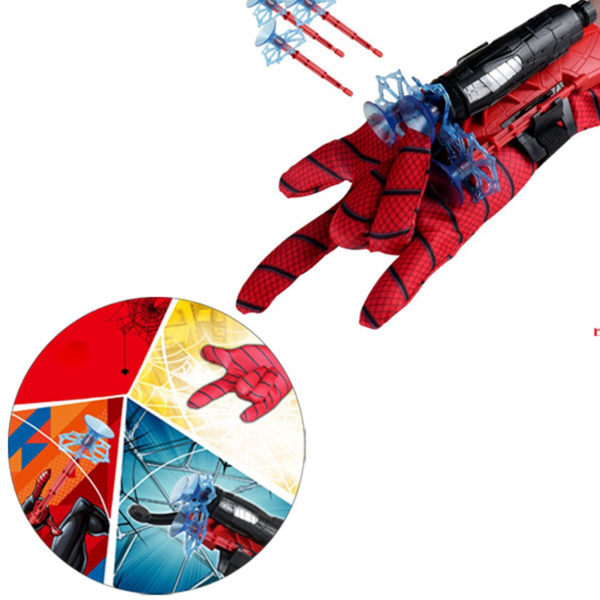 Superhelt håndleddskaster med hansker og 6 piler for barn