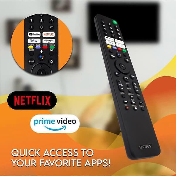 RMF-TX520U Replacement Remote Control for Sony TV, Hard ABS Plastic TV Remote Control