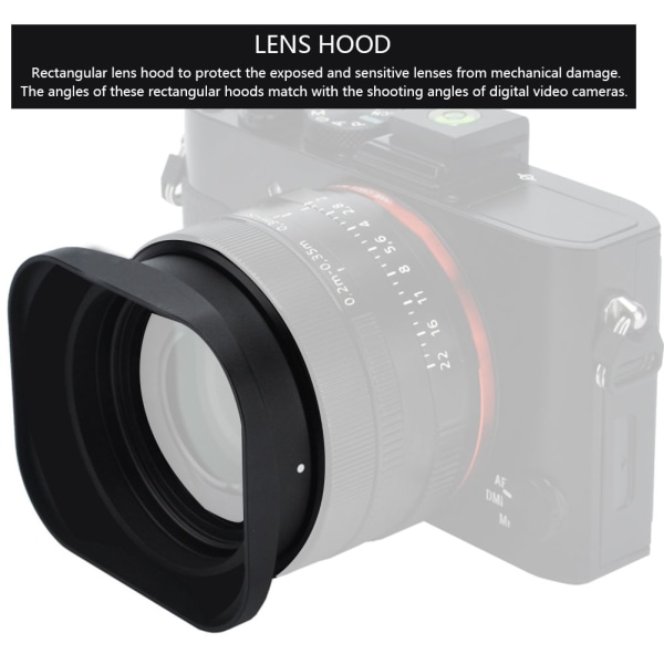Fyrkantigt motljusskydd tillbehör för DV-videokamera Digital videokamera Linsfilter 37mm 37mm