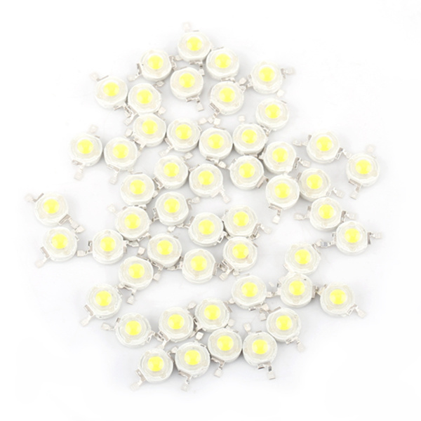 50 stk. SMD 1W LED-pæreperler Chip til hjemmets projektør/spotlight Høj effekt Koldt hvidt