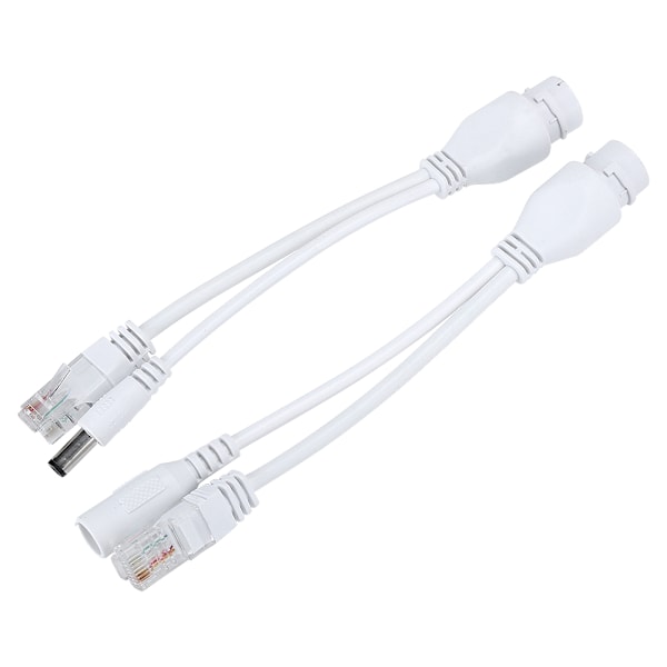 POE Adapter Kabel Ikke-Standard Vandtæt Injektor Splitter DC12V (Hvid)