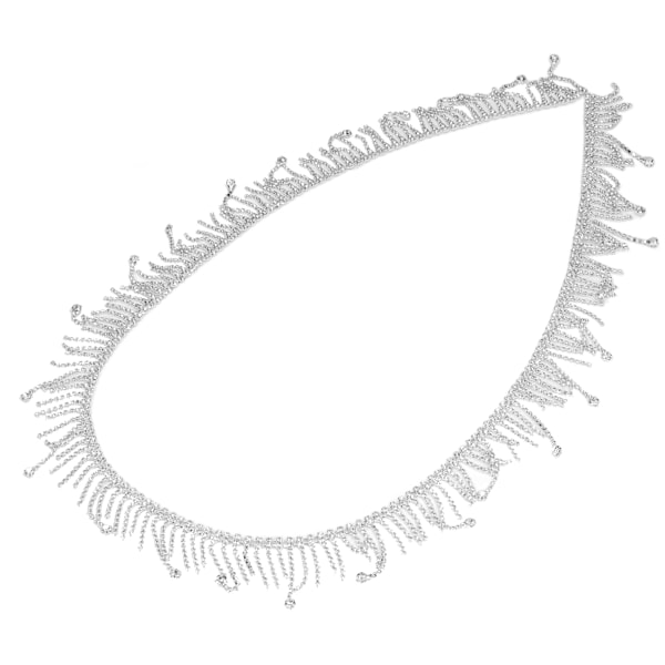 Rhinestone Fringe 1 Yard Elegant Stil Mycket Tålig Utsökt Glansig Miljövänlig Rostfri Allmänt Använd Rhinestone TrimRund Rhinestone