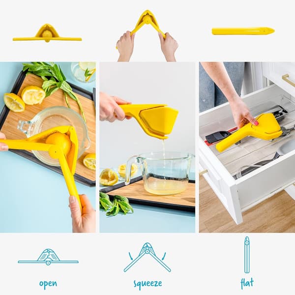 Original Lemon Fluicer Lettpresset Sammenleggbar Sitruspresse - 23 cm, Passer Lime & Sitron