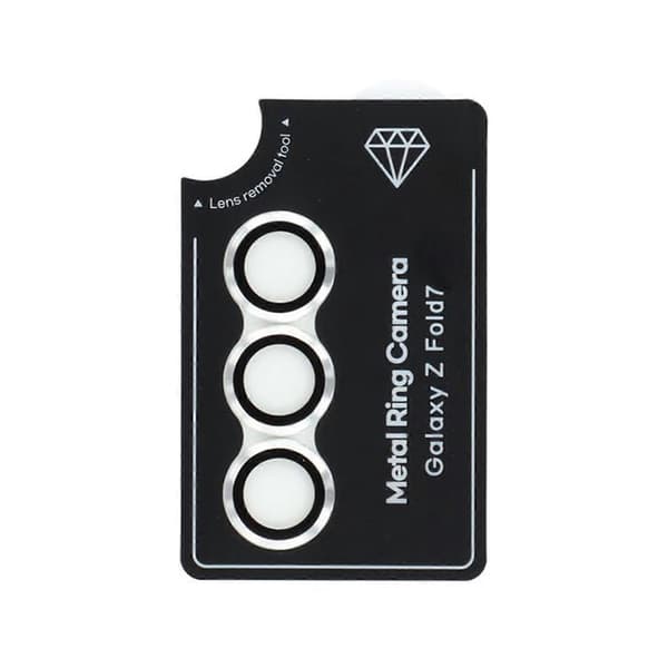 For Samsung Galaxy Z Fold7 5G Camera Lens Protector Set Electroplating Metal+Tempered Glass