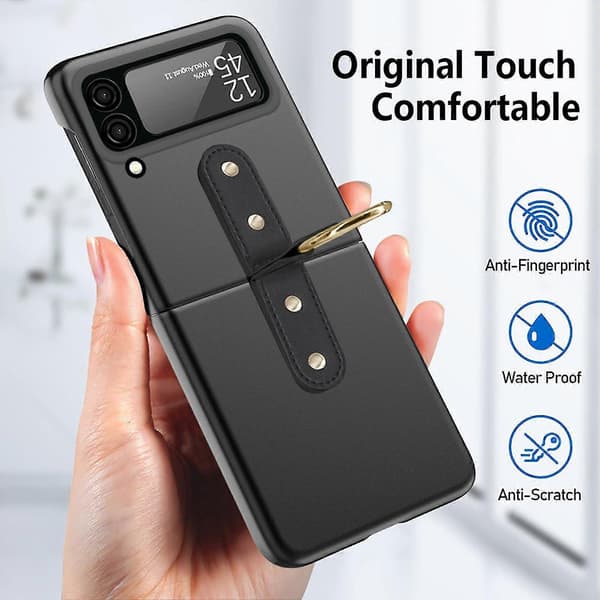 Case Compatible With Samsung Galaxy Z Flip 4, Ultra-thin Matte PC Protective Case With Ring