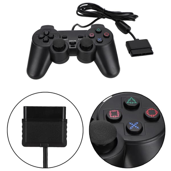 Kablet Gamepad med Dobbelt Motor og Høj Følsomhed til PS2 Spillekonsol Controller