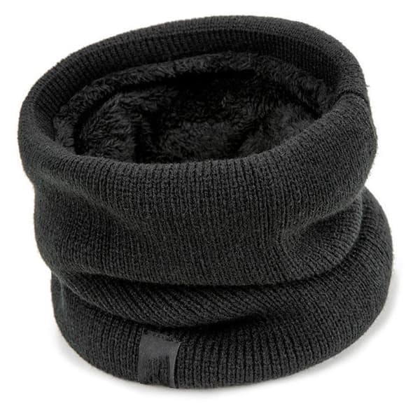 Varm Loop Halsduk Dubbla Lager Mjuk Förtjockad Elastisk Plyschfoder Stickad Vinterhalsduk för Män Kvinnor