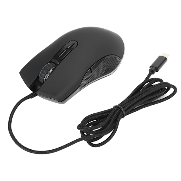 USB Trådbunden Spelmus med RGB-bakgrundsbelysning Tyst Bekvämt Grepp Ergonomisk Justerbar DPI