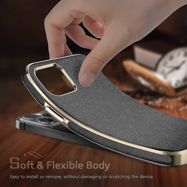 iPhone 13 Pro Max-deksel, Business Slim Classic-etui for menn, svart