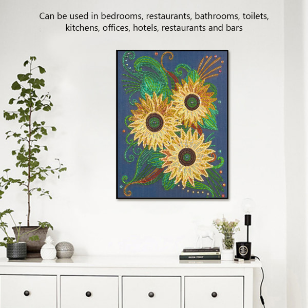 Shiny Sunflower Rhinestone Painting Kit - DIY Home Wall Decoration 5D Art (30x40cm)