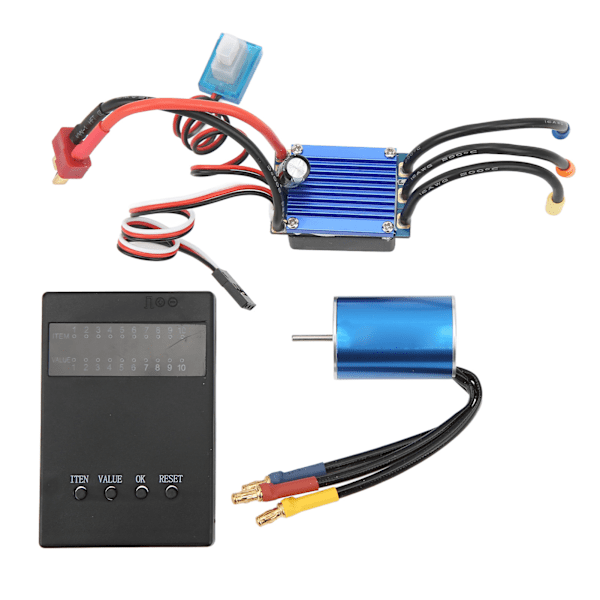 2435 4800KV Børsteløs Motor med 25A ESC Børsteløs Programmeringskort Combosett Passer for Traxxas 1/16 1/18 RC Bil