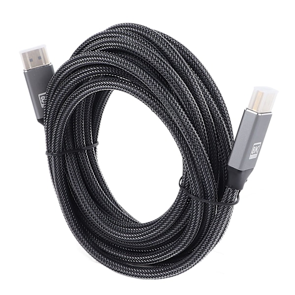 DisplayPort 1.4 Kabel 8K 5 Meter Lang Holdbar Nylon Stilful Grå Højhastigheds Computer DisplayPort Kabel til PC Skærm