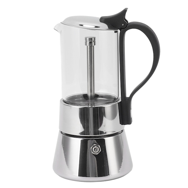 200 ml kaffebryggare med handtag 304 rostfritt stål glas kaffebryggare för hushåll