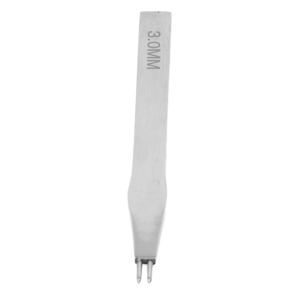 Nahkapiikki, pikaterästä, peilikiillotettu, pyöreä leikkaus, nahan ompelu, leimaustyökalut, 3.0mm, 2 hammasta