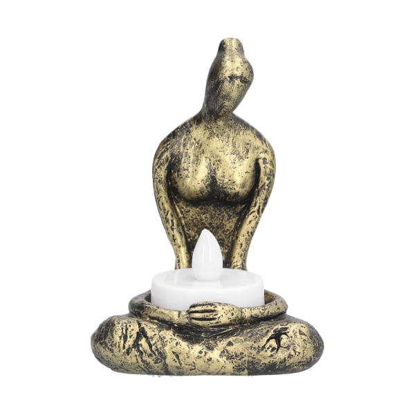 Lysestage Yoga Resin Meditation Skulptur med Elektronisk Lys til Hjemmekontor Dekoration OrnamentSCS- RC007-A2