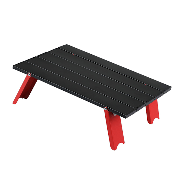 Litet hopfällbart bord för utomhusbruk i aluminiumlegering, bärbar hopfällbar campingbord för strandpicknick, svart rött