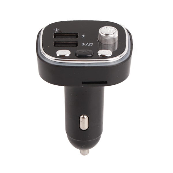 Bil Bluetooth Afspiller 2 USB Porte Oplader 7 Farvede Lys FM Sender Til Håndfri Opkald Sølv
