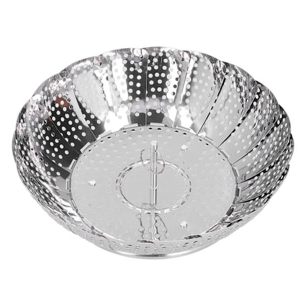 Rustfritt stål dampkurv 28 cm diameter sammenleggbar dampstativ for hjemmet