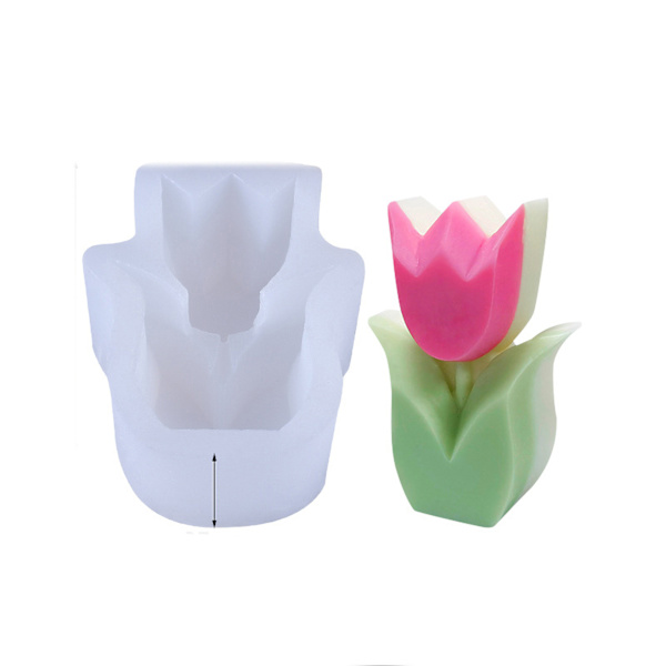 Håndlavet 3D silikone blomsterform miljøvenlig blomsterformet silikoneform til DIY-håndværk 75x102x37mm