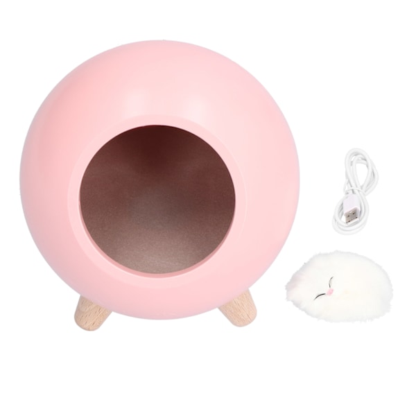 USB Atmosphere Lamp Children Girls Bedroom Bedside Cartoon LED Sleeping Night Light Warm LightPink