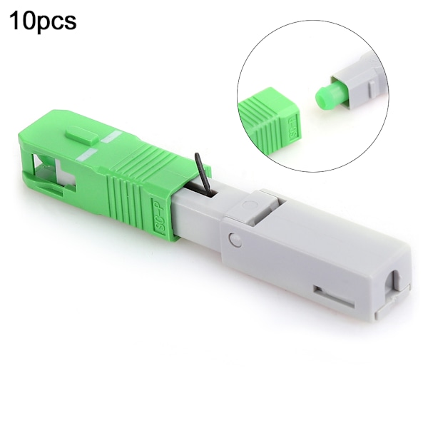 10 stk. Fiberoptisk Hurtigkobling FTTH SC/APC Innebygd Rask Kaldskjøt Adapter