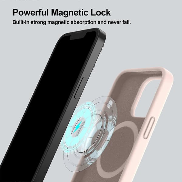 Magnetisk deksel designet for iPhone 13 (lys rosa)