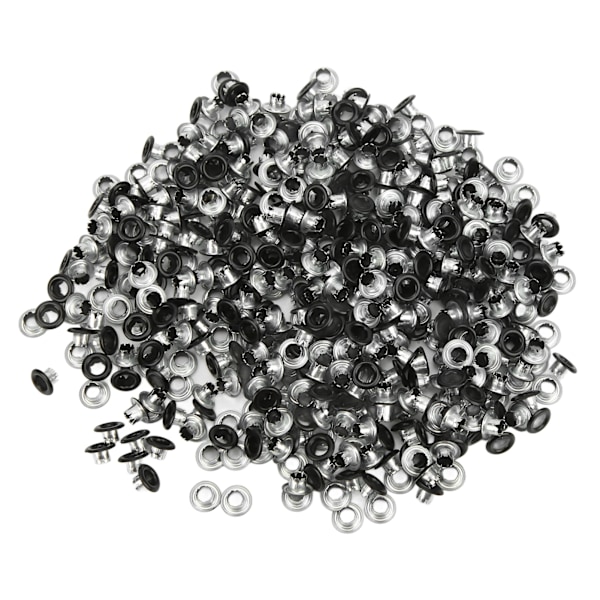 500 stk Metallmaljer Robust Fint Håndverk God Seighet Grommet Malje for Bagasje Sko Hatter DesignDumb Svart