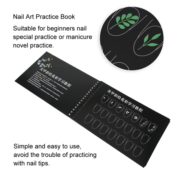 Nail Art Practice Skabelon Læring Papir Bog Manicure Tegning Maling Øvelsesbøger 02#