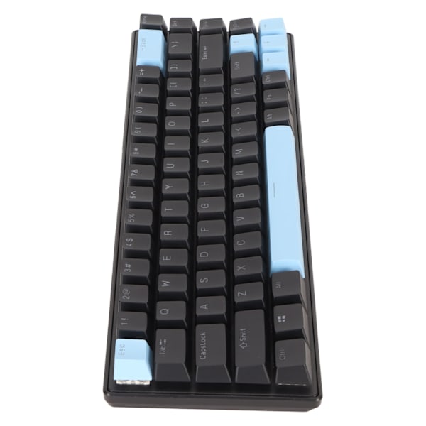 Spilltastatur USB 68 Taster Blå Switch N-Key Rollover 10 RGB Bakgrunnsbelyste Moduser Kabelbundet Tastatur for Skrivebord Bærbar PC Svart Blå