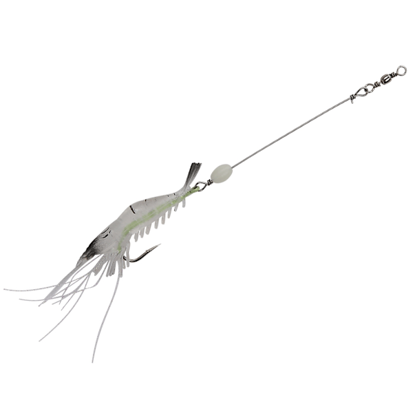 Hard Lure Sjø Ferskvannsreker Form Bionic Luminous Nattfiskebete med krok (Hvit)