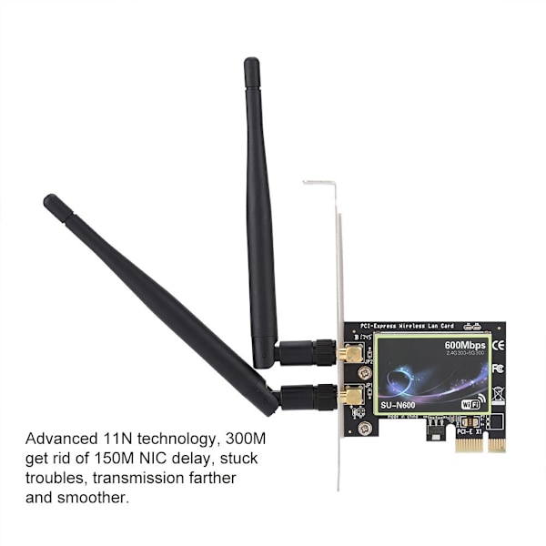 SU N600 PCI-E Dator Höghastighets Trådlöst Nätverkskort för Windows