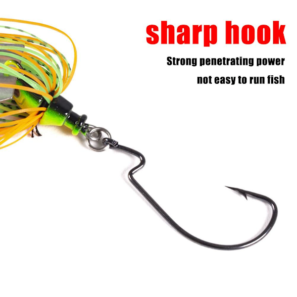 6 stk 10 cm 11 g bladjigg fiskedrag Flerfargede fiskejigger for bas, ørret, gjedde