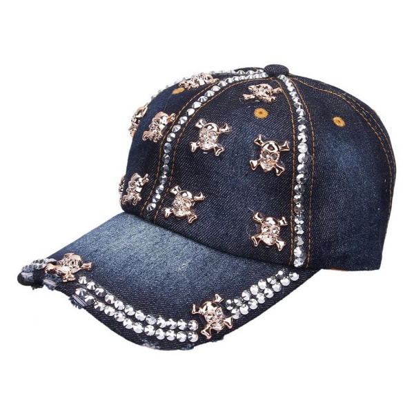 Rhinestone baseball cap - hodeskalle, rhinestone cowboyhatt, rhinestone polka dot lue