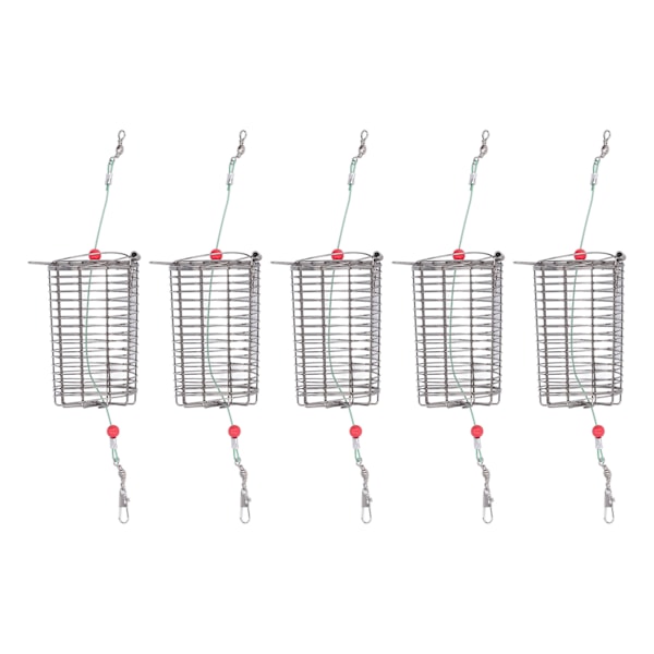 5 stk Fiske Agnsburer Agnsbur Agnsbur Fiskefelle Kurv Materholder L