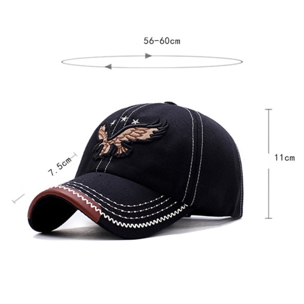 Mode 3D Eagle Broderi Baseball Mænd Kvinder Vasket Denim Sport Aktiv Casual Hat