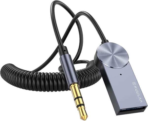Bluetooth Aux-vastaanotin autoon, 3,5 mm Aux-autosovitin, Bluetooth 5.0 -äänimusiikkivastaanotin, langaton Aux-sovitin