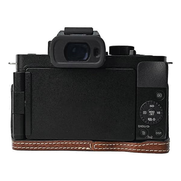 For Panasonic Lumix G100K Camera Bag with Shoulder Strap Large Cutout Litchi Texture PU Protective
