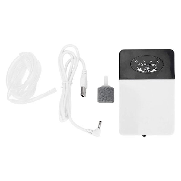 Syrepump i plast, mini, enkelhål, ljudlös, USB-syrepump för akvarium, fiskbehållare, DC 5V 1W